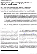 Cover page: Hyperspectral optical tomography of intrinsic signals in the rat cortex