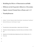 Cover page: Modeling the Effects of Dimerization and Bulk Diffusion on the Evaporative Behavior of Secondary Organic Aerosol Formed from α‑Pinene and 1,3,5-Trimethylbenzene