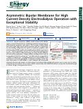 Cover page: Asymmetric Bipolar Membrane for High Current Density Electrodialysis Operation with Exceptional Stability