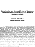 Cover page of Objectification and Commodification of Blackness: The (Mis)Representation of Afro-Cuban women in Figurines and Dolls