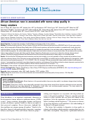 Cover page: African American race is associated with worse sleep quality in heavy smokers.