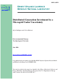 Cover page: Distributed Generation Investment by a Microgrid Under Uncertainty