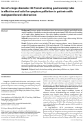 Cover page: Use of a large-diameter 30-French venting gastrostomy tube is effective and safe for symptom palliation in patients with malignant bowel obstruction