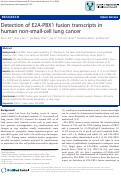 Cover page: Detection of E2A-PBX1 fusion transcripts in human non-small-cell lung cancer