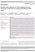 Cover page: Spatially explicit depiction of a floral epiphytic bacterial community reveals role for environmental filtering within petals