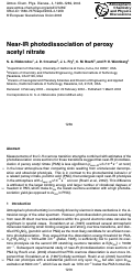 Cover page: Near-IR photodissociation of peroxy acetyl nitrate