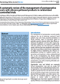 Cover page: A systematic review of the management of postoperative scars with silicone gel-based products in randomized controlled trials