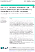 Cover page: FINDER: an automated software package to annotate eukaryotic genes from RNA-Seq data and associated protein sequences