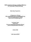 Cover page: DOE leadership in energy and water efficiency for sustainable federal buildings