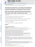 Cover page: Pilot study of fractional CO2 laser therapy for genitourinary syndrome of menopause in gynecologic cancer survivors