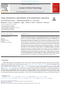 Cover page: Using assessment to individualize early mathematics instruction