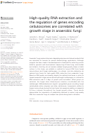 Cover page: High-quality RNA extraction and the regulation of genes encoding cellulosomes are correlated with growth stage in anaerobic fungi.