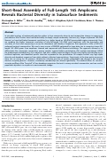 Cover page: Short-Read Assembly of Full-Length 16S Amplicons Reveals Bacterial Diversity in Subsurface Sediments