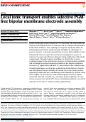 Cover page: Local ionic transport enables selective PGM-free bipolar membrane electrode assembly