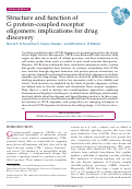 Cover page: Structure and function of G protein-coupled receptor oligomers: implications for drug discovery