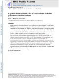 Cover page: Rapid LC-MS/MS quantification of cancer related acetylated polyamines in human biofluids