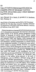 Cover page: 37 The putative phenomenological correlates of sensory gating: Factor analyses and a self-report rating scale