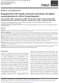 Cover page: Engagement with health research summaries via digital communication to All of Us participants.