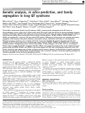 Cover page: Genetic analysis, in silico prediction, and family segregation in long QT syndrome