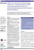 Cover page: Statin use and risk of haemorrhagic stroke in a community-based cohort of postmenopausal women: an observational study from the Women's Health Initiative