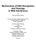 Cover page: Mechanisms of RNA Recognition and Cleavage in RNA Interference