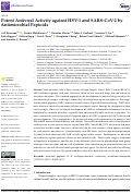 Cover page: Potent Antiviral Activity against HSV-1 and SARS-CoV-2 by Antimicrobial Peptoids