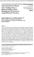 Cover page: Improving Chronic Illness Care: Findings From a National Study of Care Management Processes in Large Physician Practices