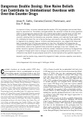 Cover page: Dangerous Double Dosing: How Naive Beliefs Can Contribute to Unintentional Overdose with Over-the-Counter Drugs