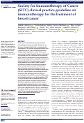 Cover page: Society for Immunotherapy of Cancer (SITC) clinical practice guideline on immunotherapy for the treatment of breast cancer