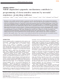 Cover page: NRSF-dependent epigenetic mechanisms contribute to programming of stress-sensitive neurons by neonatal experience, promoting resilience.