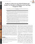 Cover page: Predictors of Increases in Alcohol Problems and Alcohol Use Disorders in Offspring in the San Diego Prospective Study