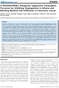 Cover page: A PK2/Bv8/PROK2 Antagonist Suppresses Tumorigenic Processes by Inhibiting Angiogenesis in Glioma and Blocking Myeloid Cell Infiltration in Pancreatic Cancer