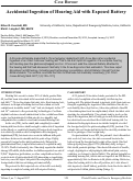 Cover page: Accidental Ingestion of Hearing Aid with Exposed Battery