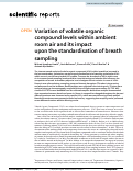 Cover page: Variation of volatile organic compound levels within ambient room air and its impact upon the standardisation of breath sampling