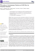 Cover page: Prevention of Autoimmune Diabetes in NOD Mice by Dimethyl Fumarate.