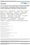 Cover page: The international anorectal physiology working group (IAPWG) recommendations: Standardized testing protocol and the London classification for disorders of anorectal function