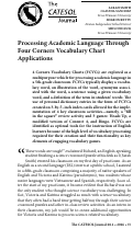 Cover page: Processing Academic Language Through Four Corners Vocabulary Chart Applications