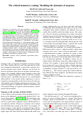 Cover page: The critical moment is coming: Modeling the dynamics of suspense