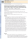 Cover page: Relationship Characteristics and HIV Transmission Risk in Same-Sex Male Couples in HIV Serodiscordant Relationships