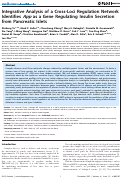 Cover page: Integrative Analysis of a Cross-Loci Regulation Network Identifies App as a Gene Regulating Insulin Secretion from Pancreatic Islets