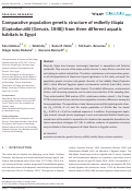 Cover page: Comparative population genetic structure of redbelly tilapia (Coptodon zillii (Gervais, 1848)) from three different aquatic habitats in Egypt