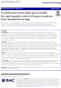 Cover page: A continuous-time state-space model for rapid quality control of argos locations from animal-borne tags.