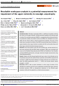 Cover page: Reachable workspace analysis is a potential measurement for impairment of the upper extremity in neuralgic amyotrophy