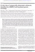 Cover page: A new class of temporarily phenotypic enhancers identified by CRISPR/Cas9-mediated genetic screening