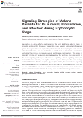 Cover page: Signaling Strategies of Malaria Parasite for Its Survival, Proliferation, and Infection during Erythrocytic Stage.