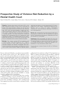 Cover page: Prospective Study of Violence Risk Reduction by a Mental Health Court