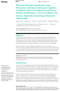 Cover page: Bilateral External Ventricular Drain Placement and Intraventricular Irrigation Combined with Concomitant Serial Prone Patient Positioning: A Novel Treatment for Gravity-Dependent Layering in Bacterial Ventriculitis