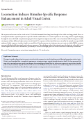 Cover page: Locomotion Induces Stimulus-Specific Response Enhancement in Adult Visual Cortex
