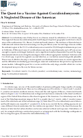 Cover page: The Quest for a Vaccine Against Coccidioidomycosis; A Neglected Disease of the Americas