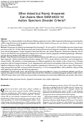 Cover page: Often Asked but Rarely Answered: Can Asians Meet DSM-5/ICD-10 Autism Spectrum Disorder Criteria?